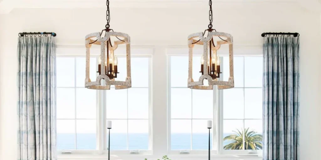 Farmhouse Drum Shade Dining Room Lighting