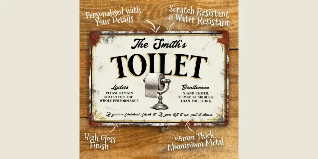 Vintage-Style Bathroom Signs