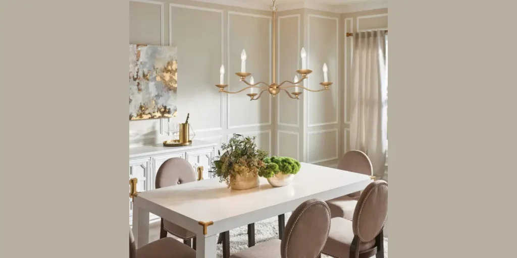 Warm Brass Contemporary Chandelier