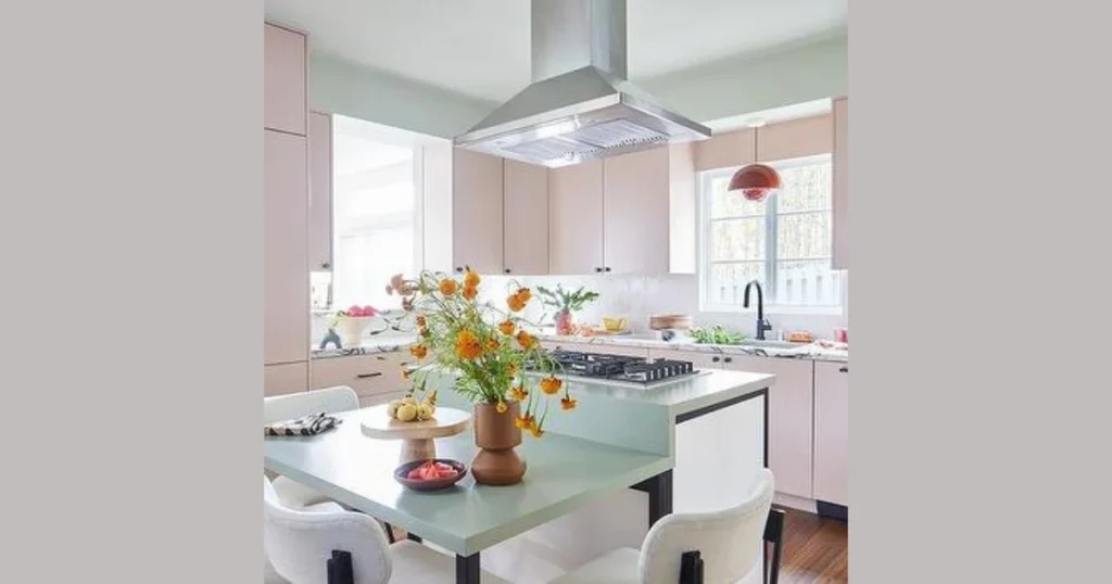 Small Kitchen Island with Drop-Leaf Dining Table