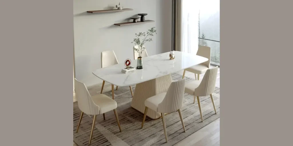 White Rectangular Minimal Table