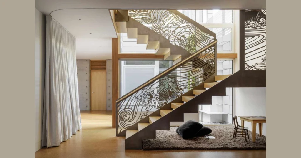 Loft-Style Interior Railing for Double-Height Spaces