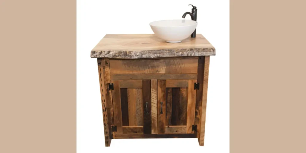 Wooden Vanity with a Distressed Finish