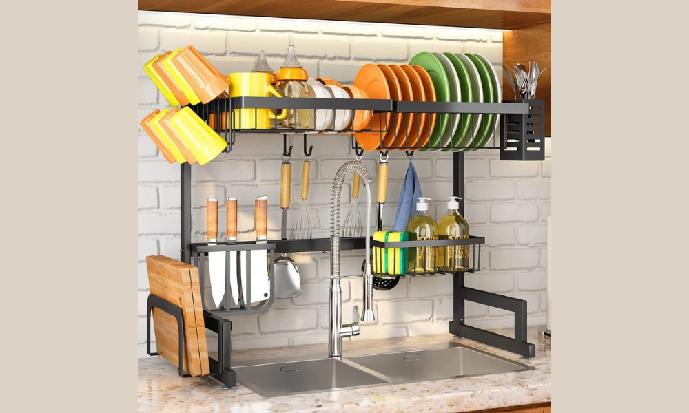 Over-the-Sink Dish Drying Rack for Better Space Use