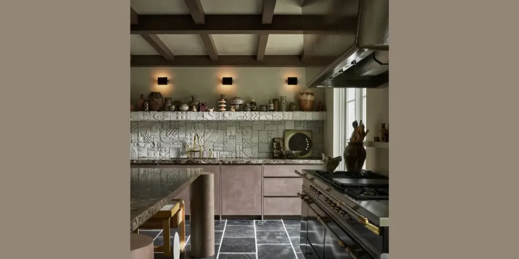 Bold Patterned Tile Backsplash
