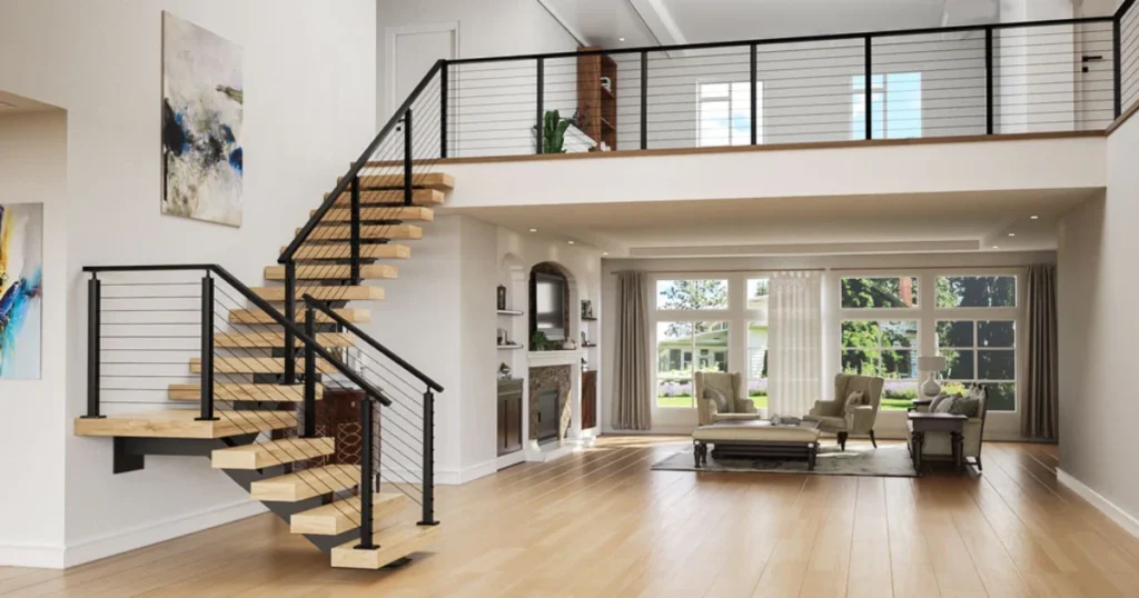 Floating Stair Railing for a Modern Architectural Statement