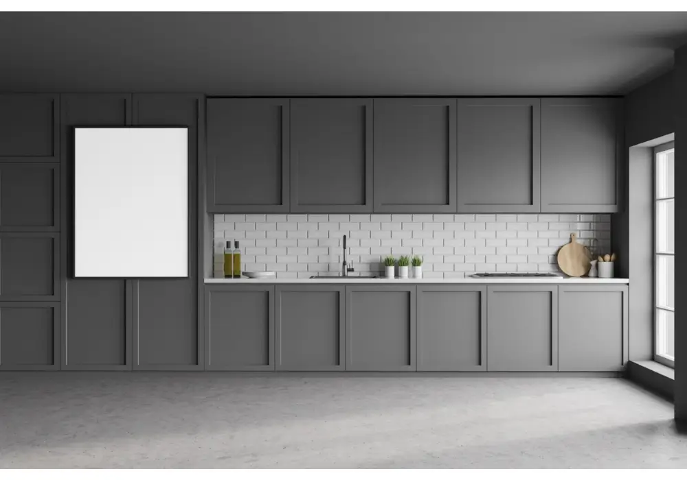 Charcoal Gray Accent Kitchen
