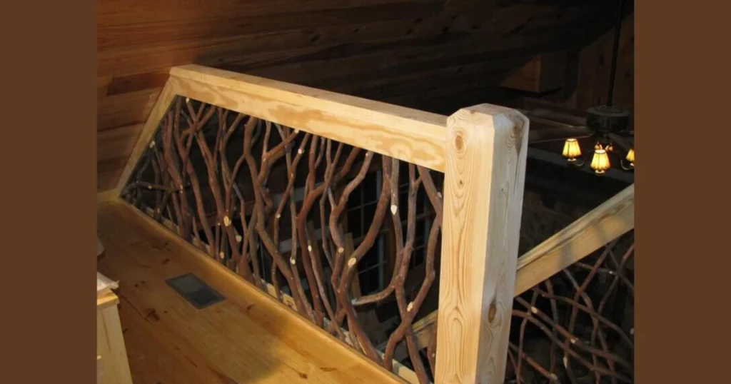Natural Wooden Boho Railing Design
