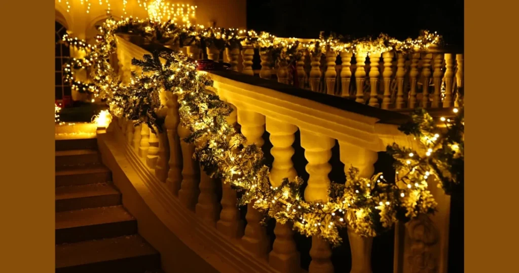 Fairy Light Railing Decoration for a Warm Evening Glow