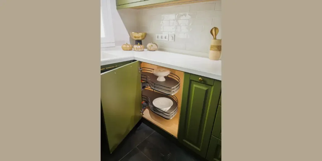 Corner Kitchen Cabinets with Pull-Out Storage