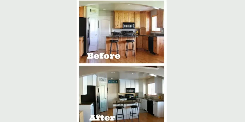 Dark Kitchen to Bright White Kitchen
