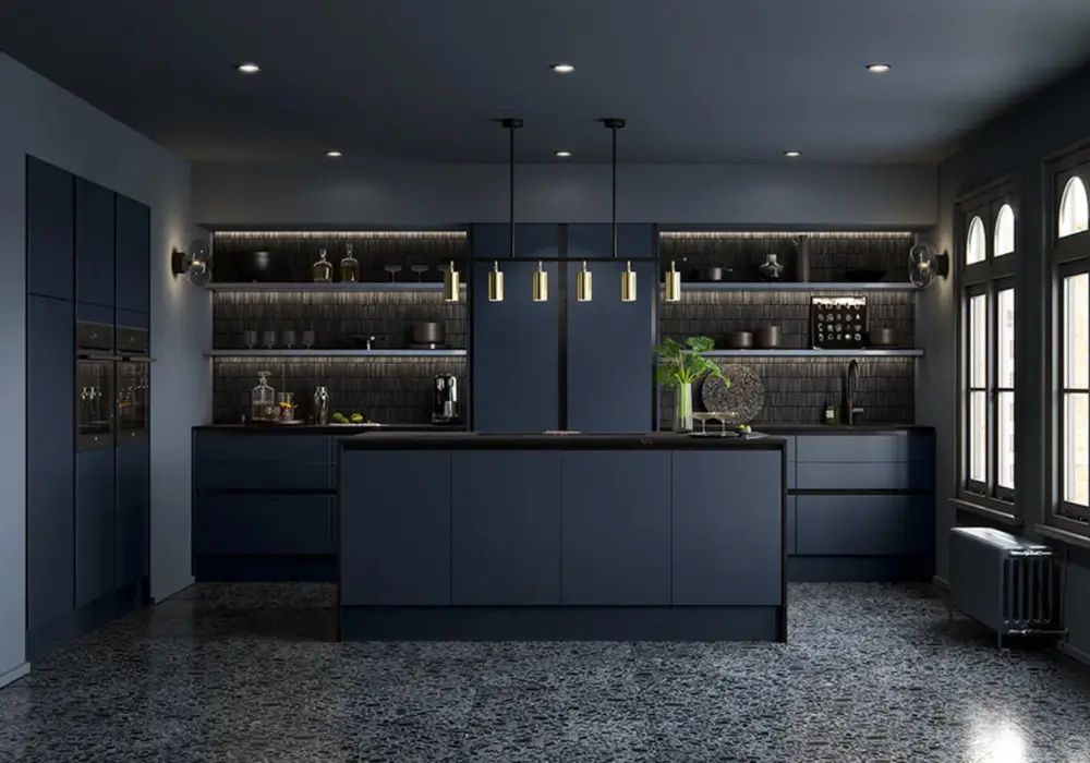 Dark Theme Kitchen Interior