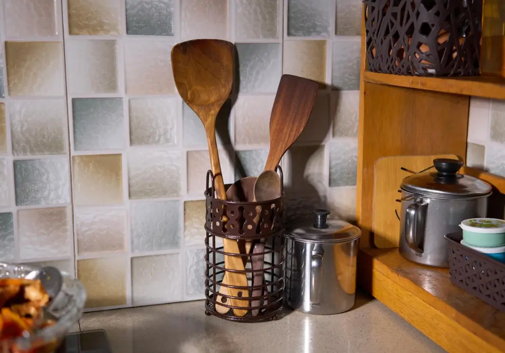 Decorative Wooden Utensil Holder