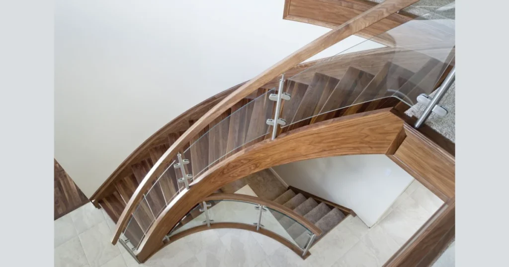 Glass and Wood Combination Railing for Warm Modern Homes