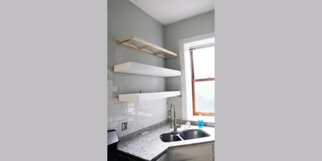 Floating Shelves Above the Sink