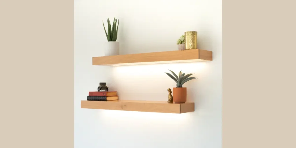 Floating Shelves with LED Lighting