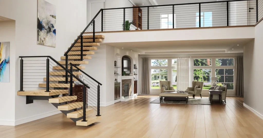 Floating Staircase Railing Ideas for a Modern Interior Statement