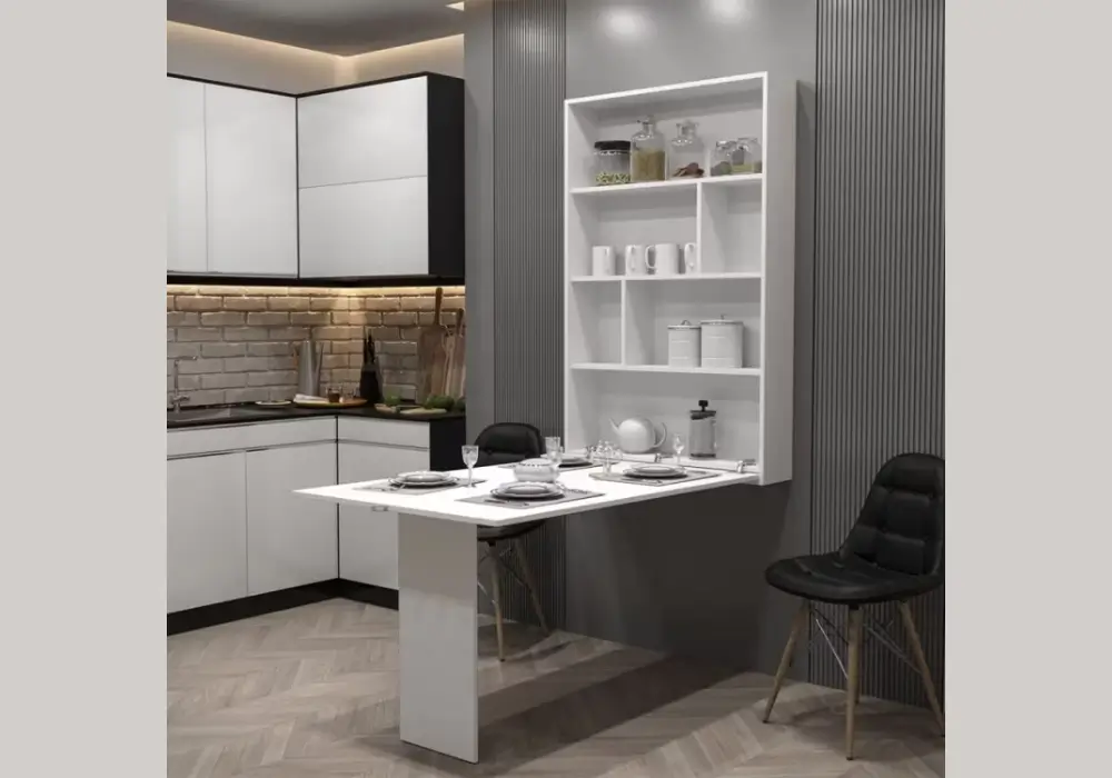 Foldable Wall Table with Storage