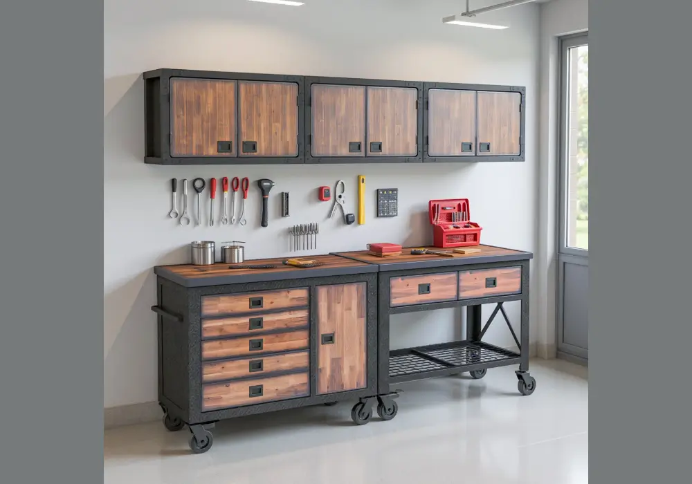 Garage Cabinets with Workbench