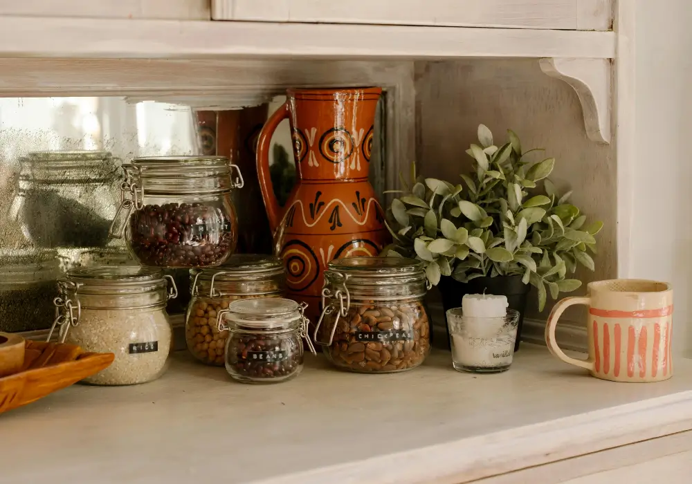 Glass Jars with Ingredients