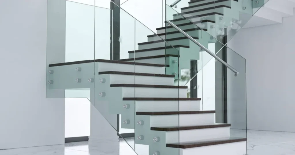 Glass Panel Basement Stair Railing