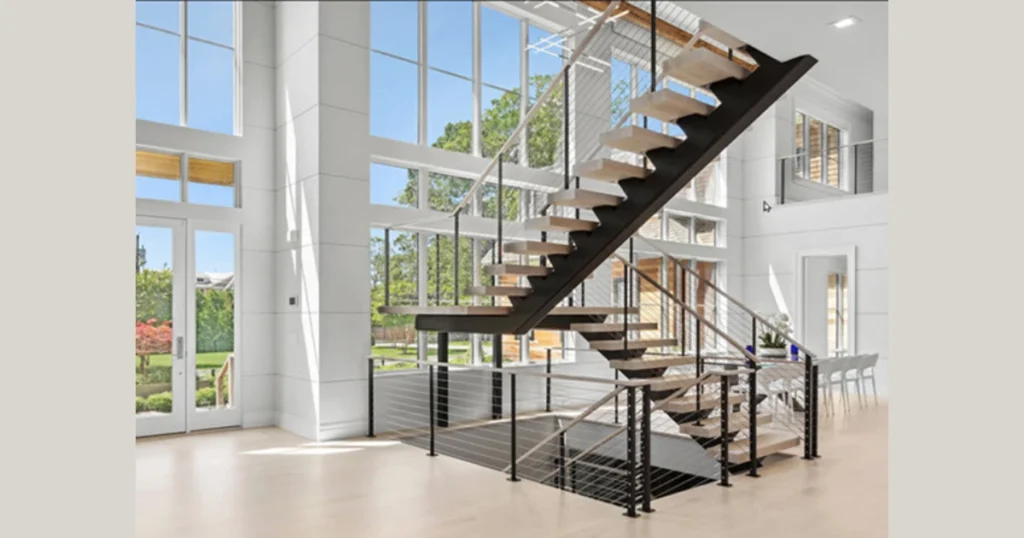 Floating Stair Basement Railing