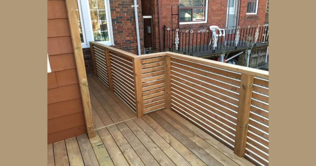 Horizontal Slat Wooden Porch Railing