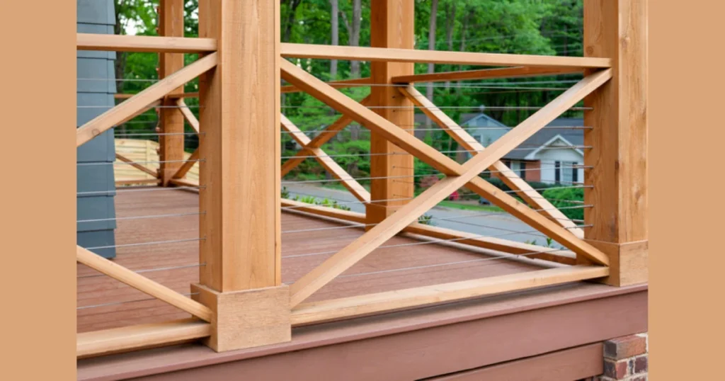 Farmhouse Style Outdoor Railing with Cross Pattern