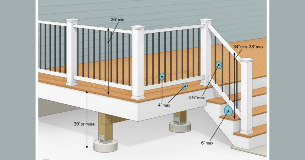 Vertical Metal Baluster Outdoor Railing for Clean Structure