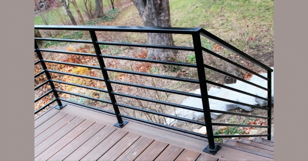 Modern Black Metal Porch Railing