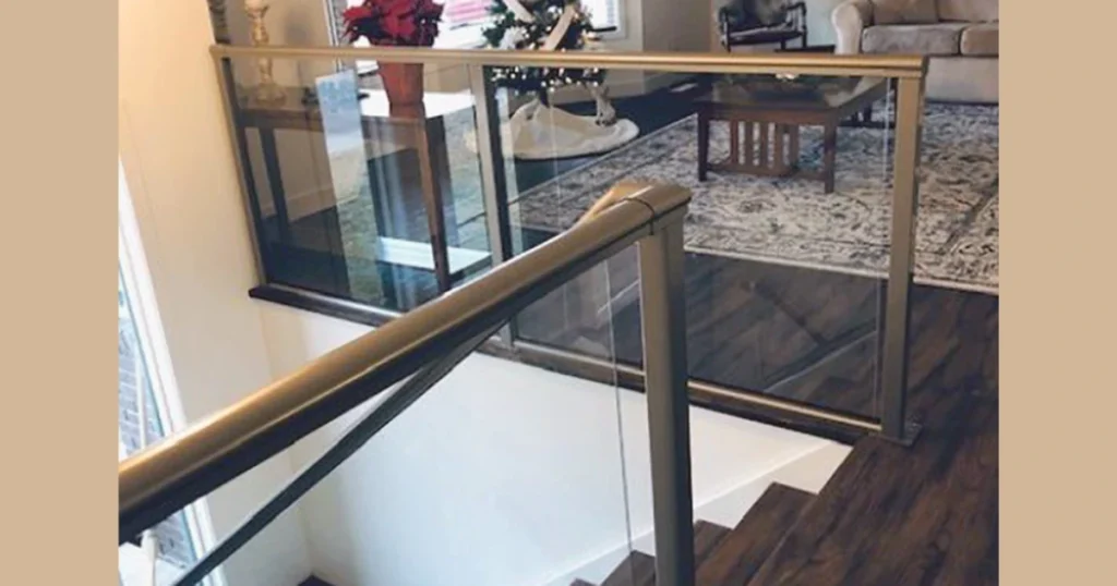 Glass Panels with Wooden Handrail for Warm Interiors