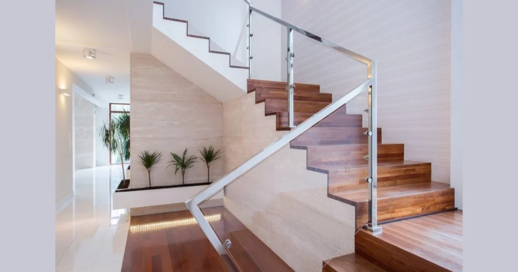 Frosted Glass Stair Railing for Added Privacy