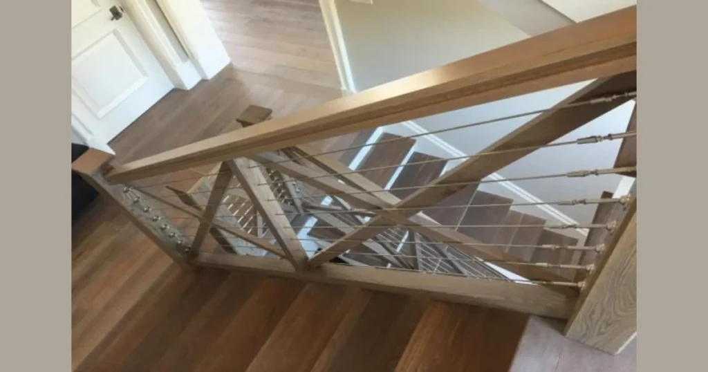 X-Pattern Farmhouse Stair Railing