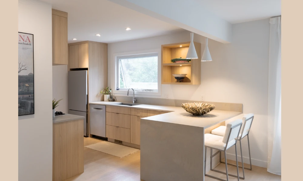 Minimalist White and Wood Aesthetic Kitchen