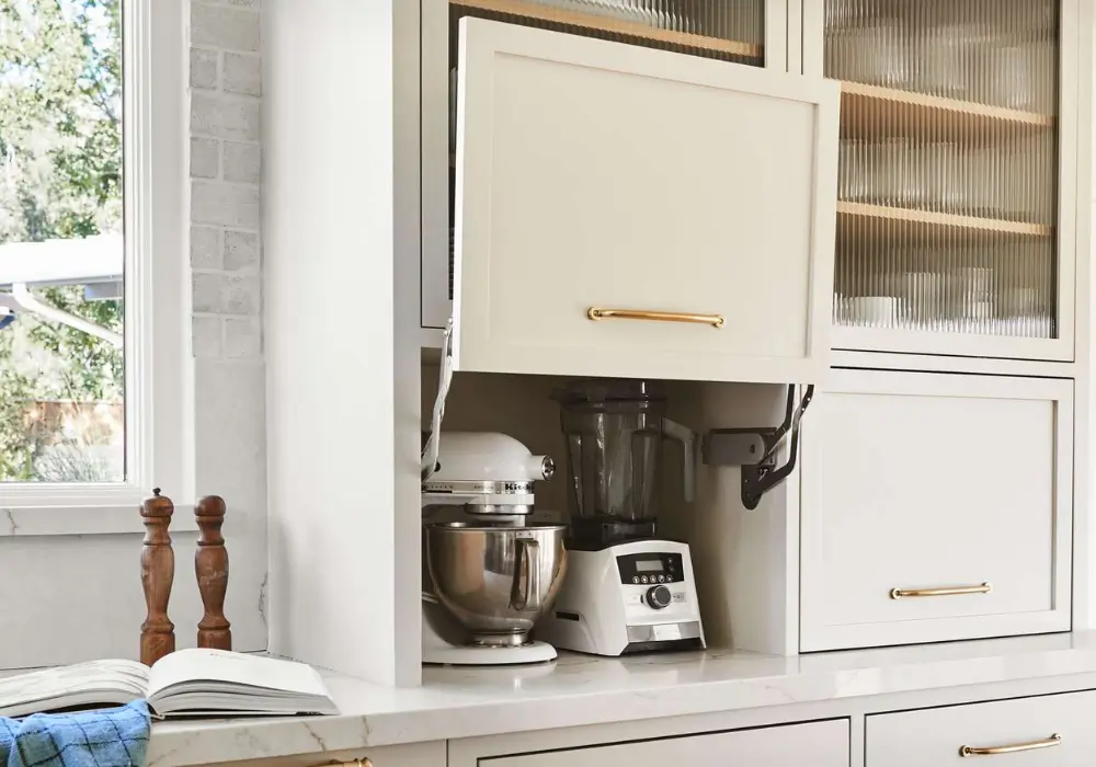 Kitchen Counter with Built-In Appliance Garage