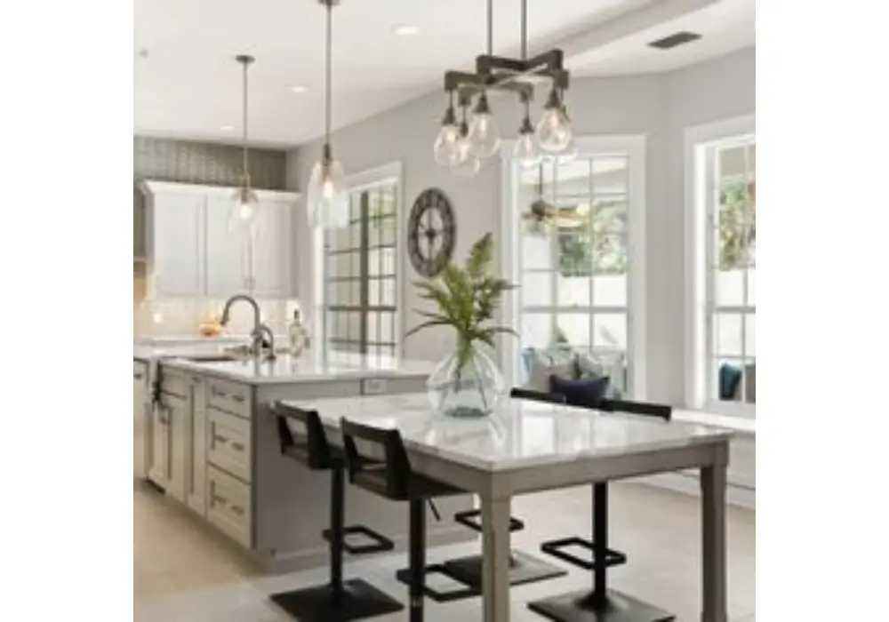 Kitchen Counter with Integrated Dining Table