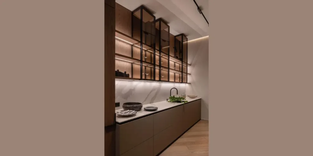 LED Backlit Kitchen Shelves