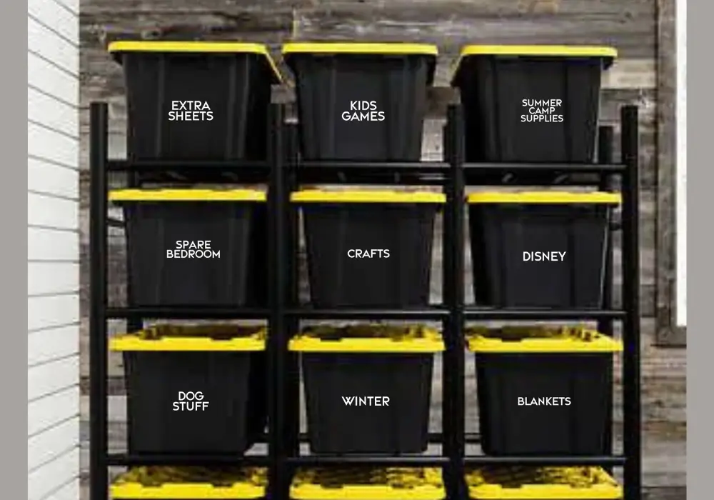 Labelled Storage Bins System