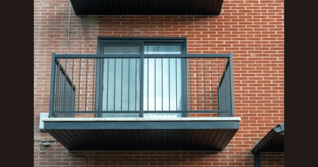 Brick and Metal Terrace Railing Combination