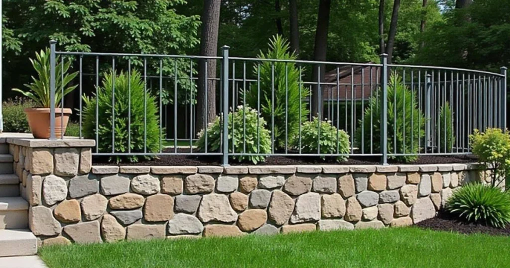 Masonry and Stone Backyard Railing Ideas for Solid Structure