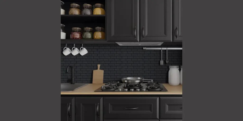 Matte Black Backsplash