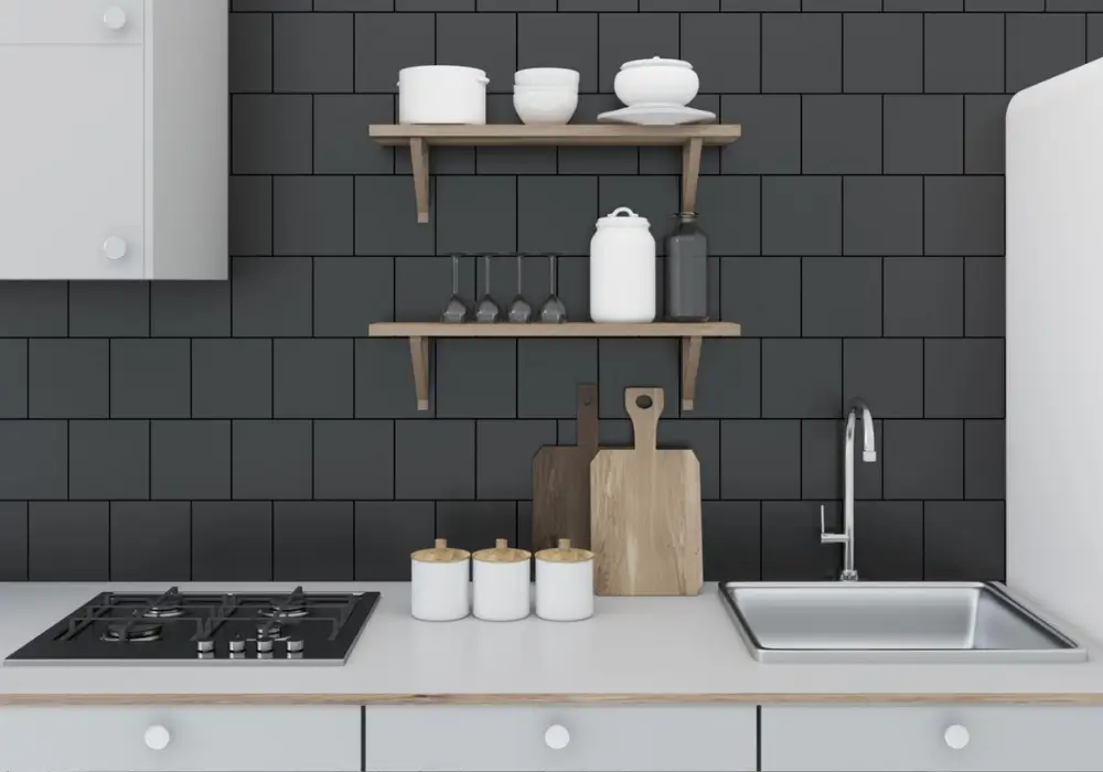 Matte Black Kitchen Tiles