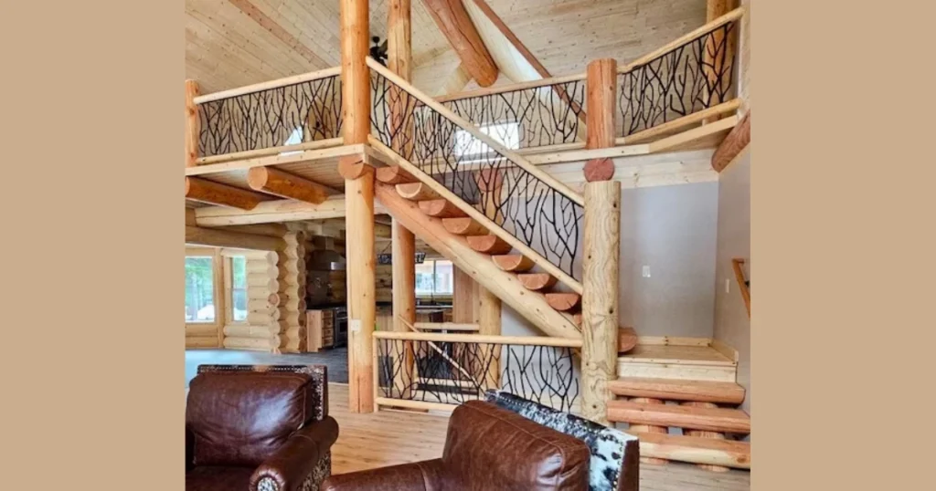 Rustic Wooden Loft Railing