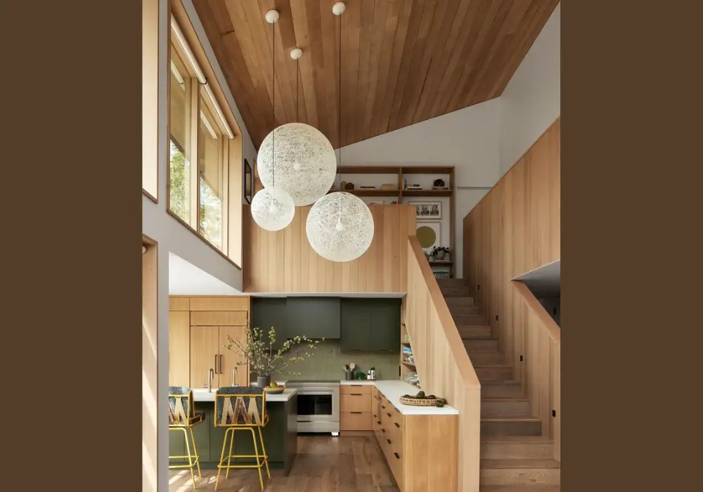 Olive Green and Wood Kitchen Scheme