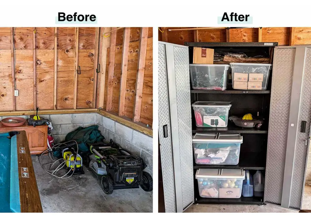 Open Clutter to Cabinet Storage System