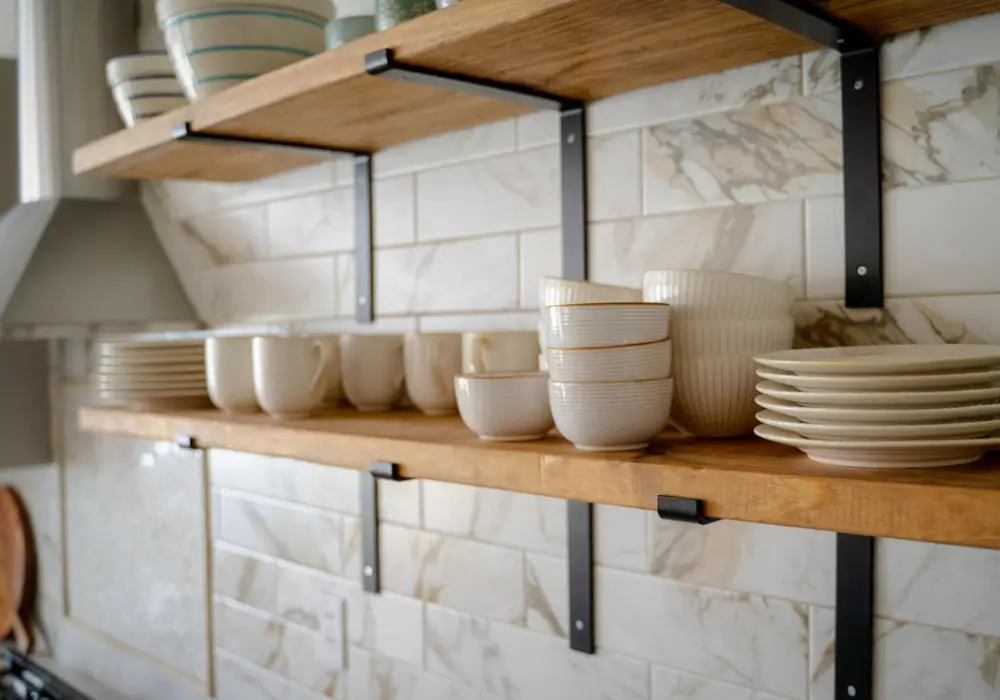 Open Shelf Kitchen Decor