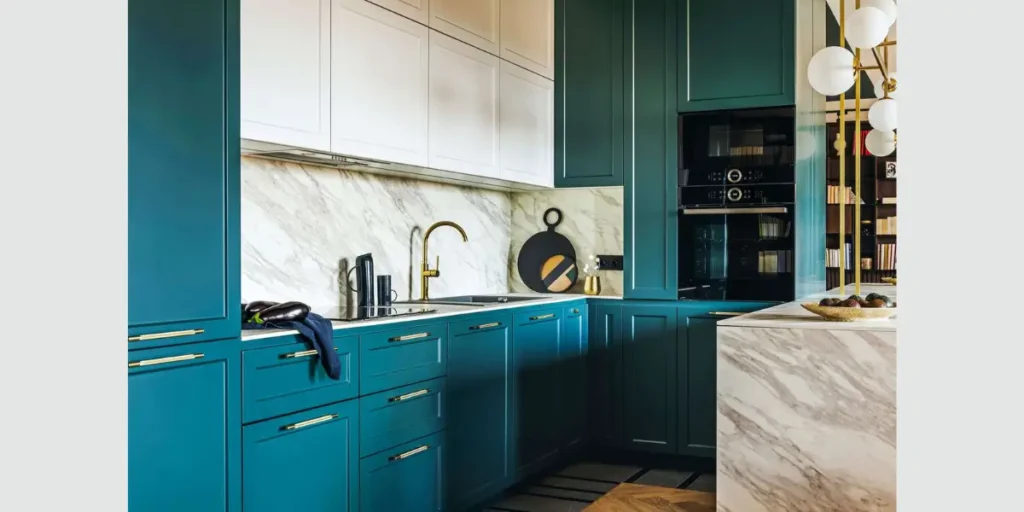 Paint Cabinet Interiors a Contrasting Color