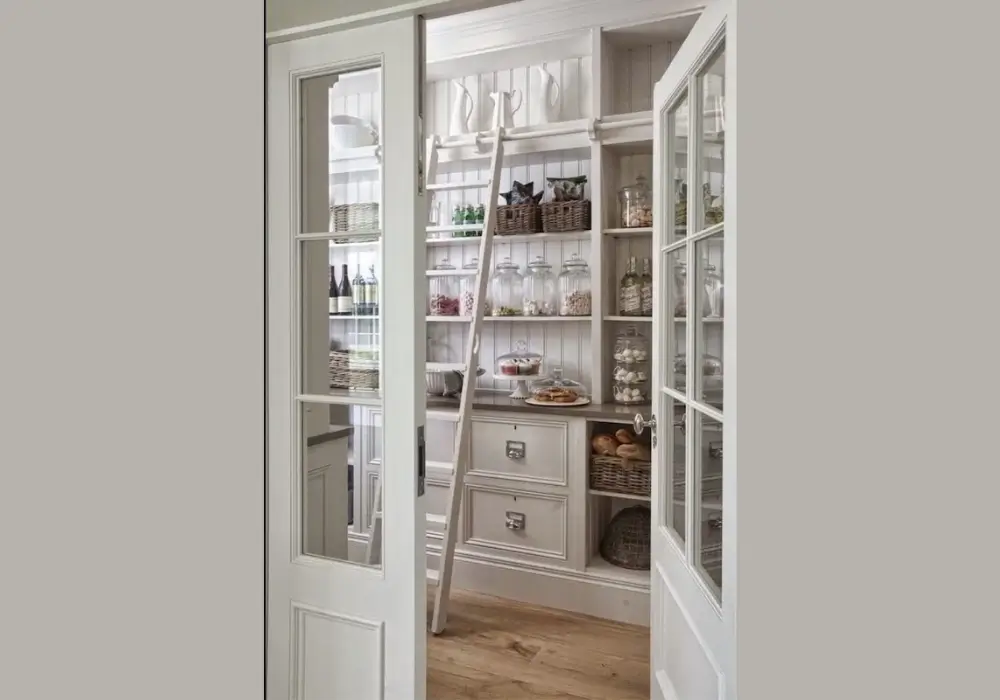 Pantry with Glass Door Design