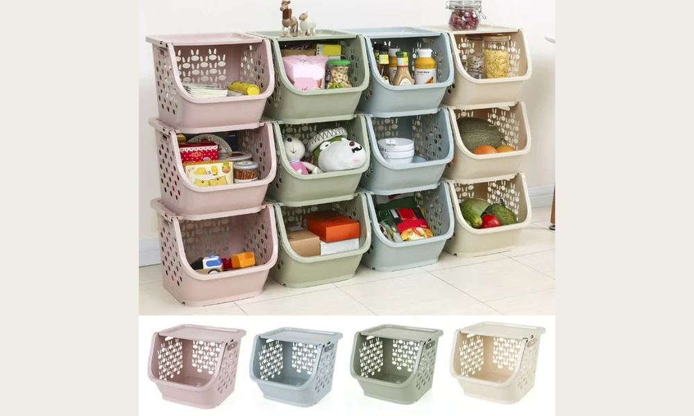 Stackable Storage Baskets for Better Pantry Organization