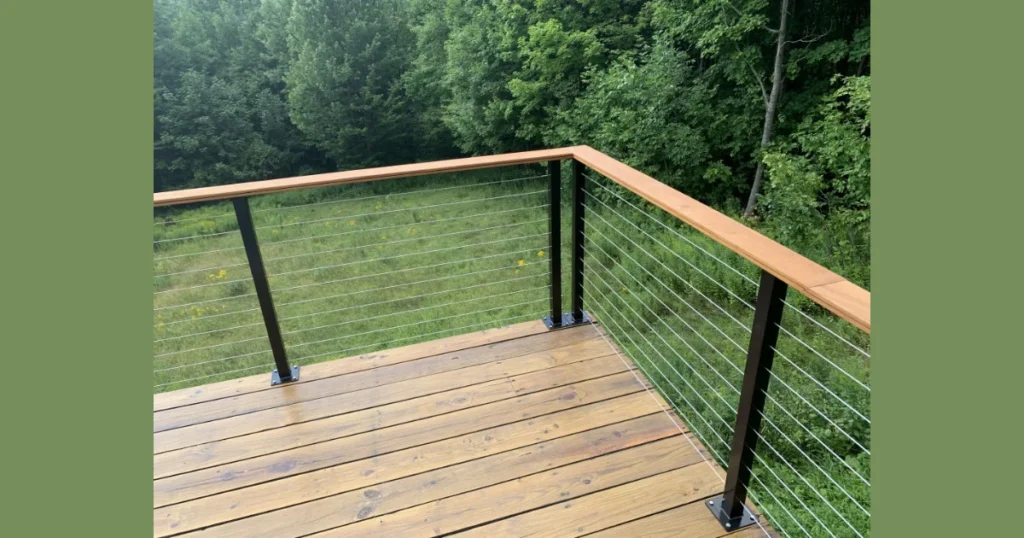 Cable Railing with Wooden Top Rail